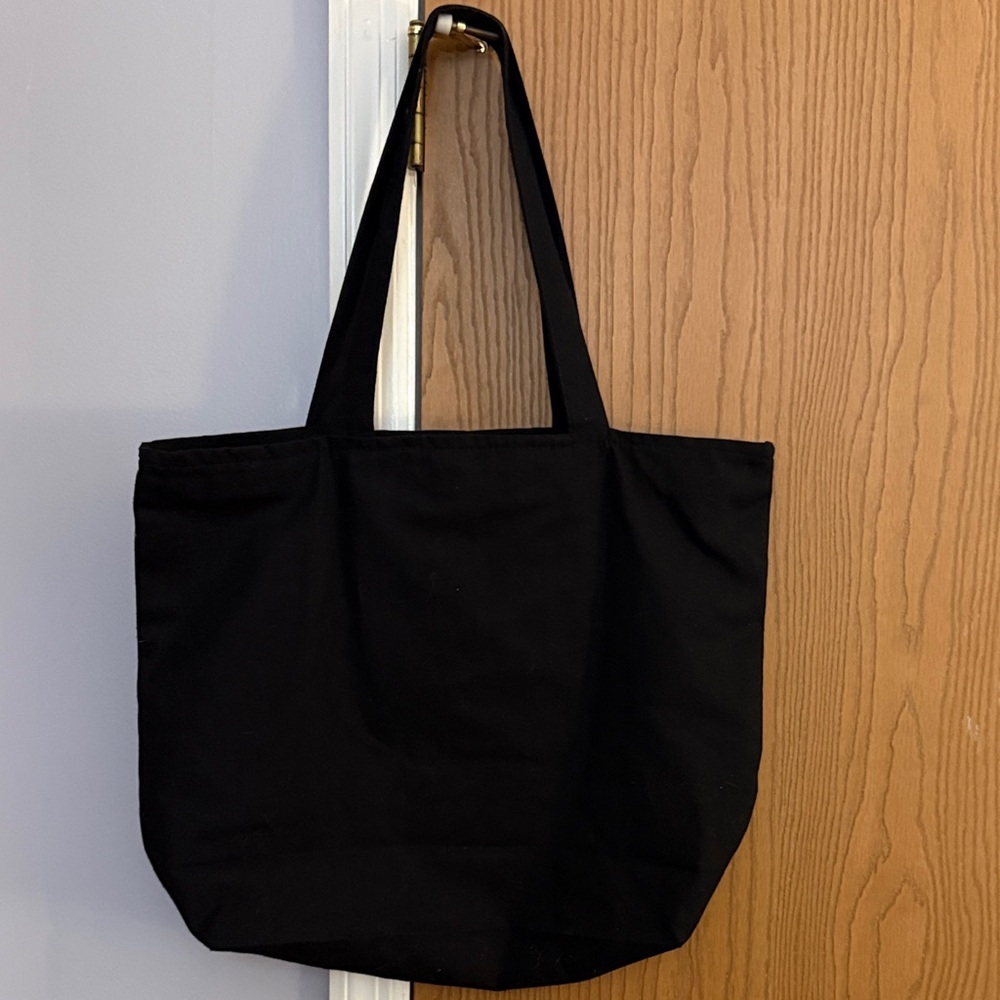 Black Tote Bag with Classic Movie Print - Picture 2 of 8
